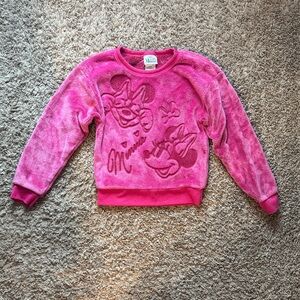 Minnie Mouse Disney little girls size 6 Pink velvet sweater